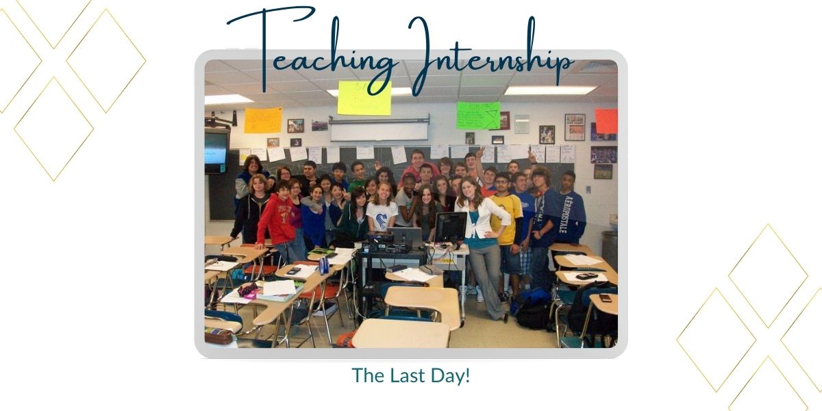 Kristen and her internship class on the last day