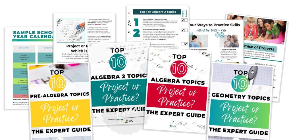 Overview of the top 10 topics for math, projects and practice guide