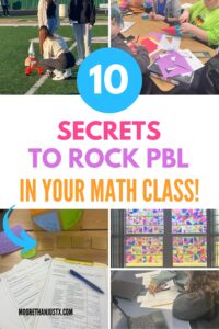 Photos of project based learning in action in math class