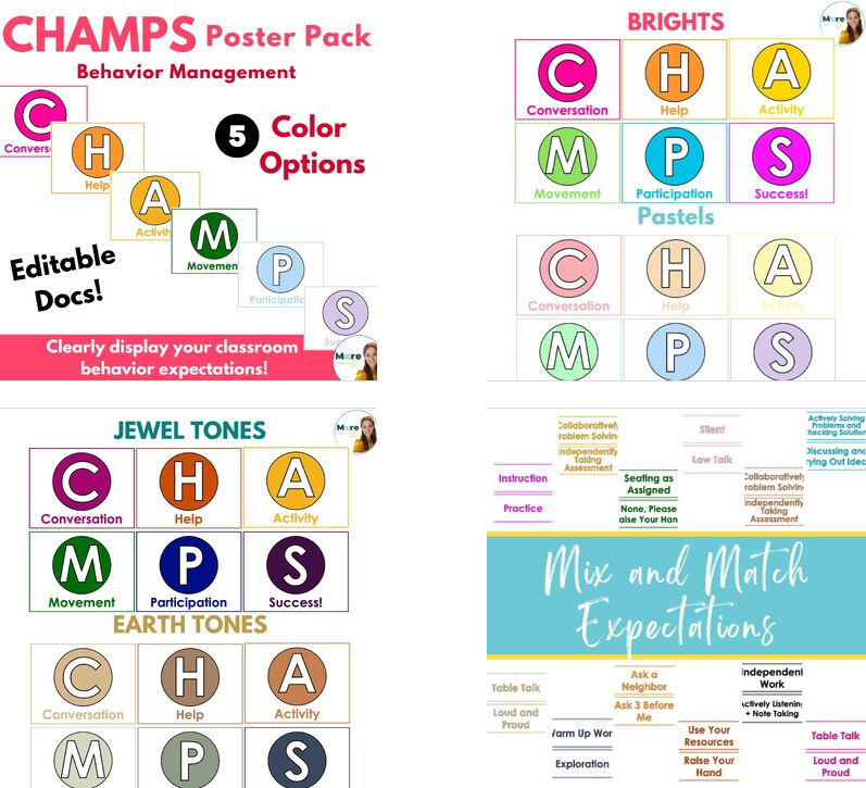 Thumbnails of the CHAMPS posters by Kristen Moore