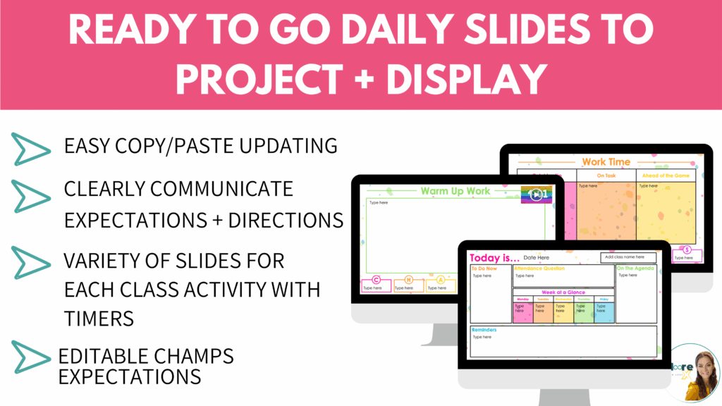 Daily slides and project display by Kristen Moore from Moore Than Just X